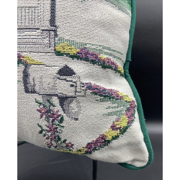 Riverdale Decorative Tapestry Throw Pillow Victorian House Christmas Theme 15" - Picture 3 of 6